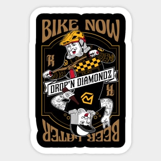 Bike Now Beer Later Sticker